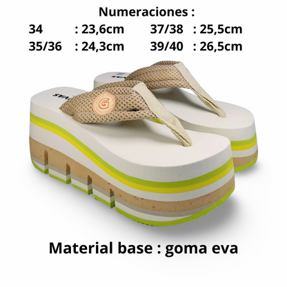 Ojotas con plataforma para dama