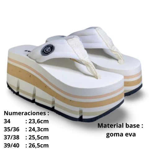 Ojotas con plataforma para dama