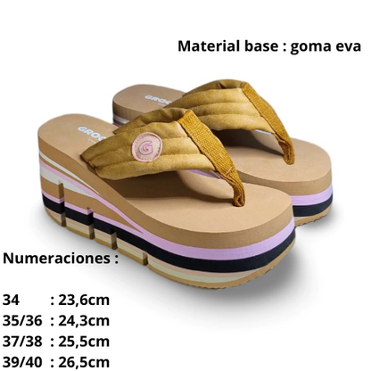 Ojotas con plataforma para dama